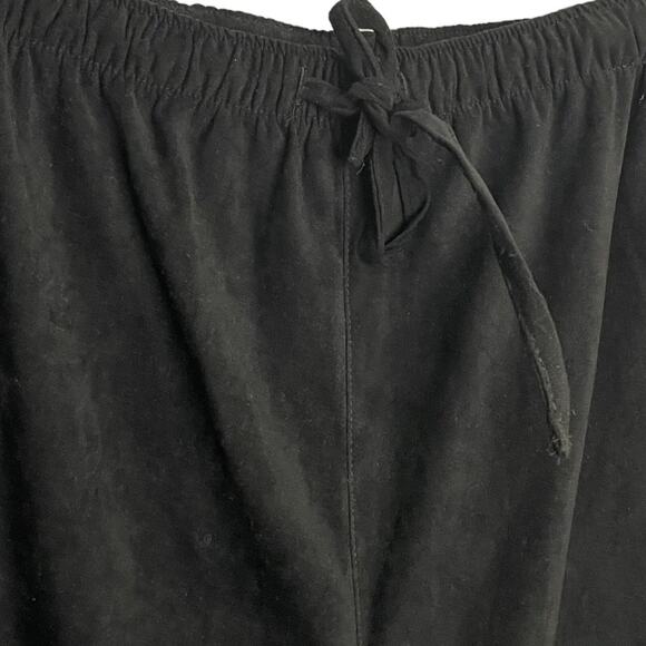 Erika Straight Leg Faux Suede Pants Women's L Black Floral Embroidery Casual VTG - Picture 5 of 12